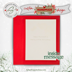 Handcrafted Santa Christmas Card with Gold Lettering | A2 Holiday Card | Red & Green, Unique Design
