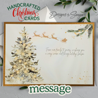 Gold & Ivory Christmas Card with Bow and Rhinestones | Elegant A7 Handcrafted Holiday Greeting | Limited Edition Keepsake
