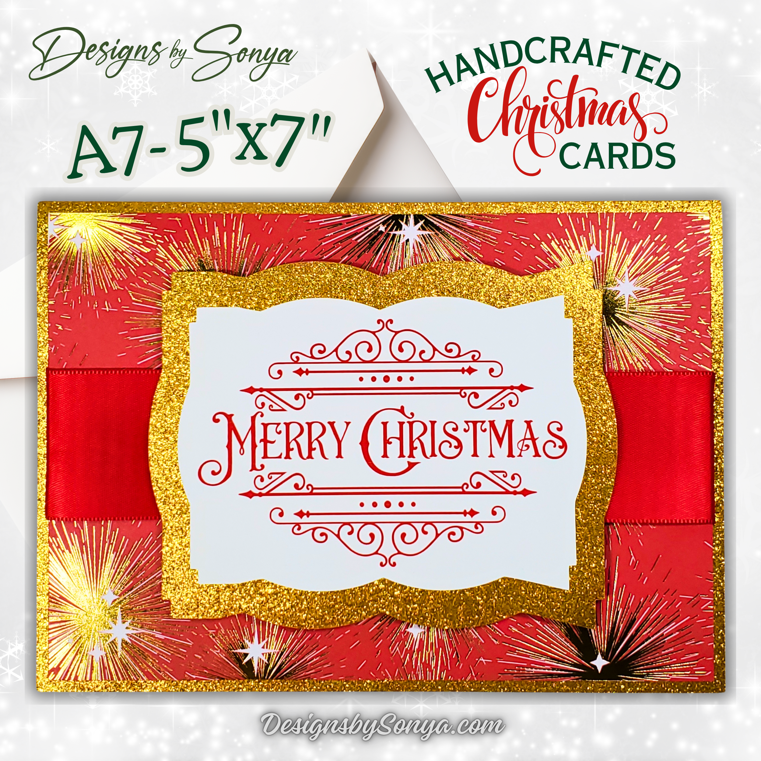 Holiday Greeting Card | Handcrafted Keepsake with Elegant Touches | A7 Christmas Card | Gift for Clients, Loved Ones & Friends