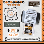Custom Halloween Digital Candy Bar Wrapper | Printable Candy Bar Covers | Instant Download for Trick-or-Treat Party Favors | Fits 1.55 oz Hershey's Chocolate Bar