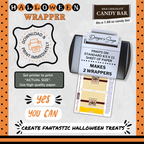 Custom Halloween Digital Candy Bar Wrapper | Printable Candy Bar Covers | Instant Download for Trick-or-Treat Party Favors | Fits 1.55 oz Hershey's Chocolate Bar