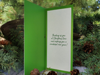 Handcrafted Merry Christmas Tree Card with Gold Star | Green Holiday Card | Elegant Design, 3.75"x8.25"