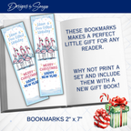 Printable Christmas Bookmarks | Pink Flamingo Holiday Bookmarks | Classroom Gifts, Teacher Gifts & Stocking Stuffers | 2 x 7 PDF