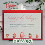 Good Cheer Holiday Card with Red Mugs | Handcrafted A7 Christmas Card | Fun Festive Greeting for Friends, Family, or Corporate Gifting