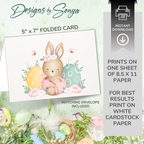 Cute Baby Easter Bunny | Custom Designed | 5 x 7 Printable Greeting Card | Matching Envelope Included | Instant Download | Print from Home