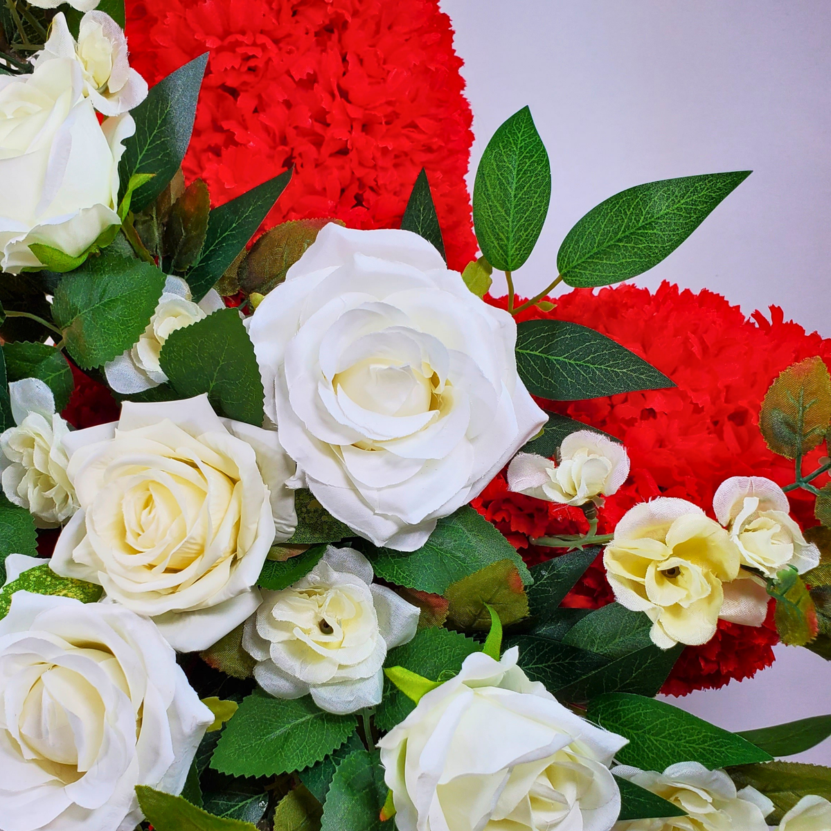 Greatest Love Standing Funeral Cross with White Roses