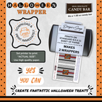 Custom Halloween Digital Candy Bar Wrapper | Printable Candy Bar Covers | Instant Download for Trick-or-Treat Party Favors | Fits 1.55 oz Hershey's Chocolate Bar