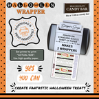 Custom Halloween Digital Candy Bar Wrapper | Printable Candy Bar Covers | Instant Download for Trick-or-Treat Party Favors | Fits 1.55 oz Hershey's Chocolate Bar