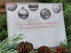 Silver Glitter Merry Christmas Card – Handmade A2 Holiday Greeting with Laser-Cut Ornaments & Printed Message