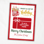 Printable Christmas Gift Card Holder | Holiday Cheer Hot Cocoa Mug & Gingerbread Cookies | 5x7 Gift Card Holder with Matching Envelope