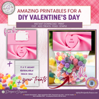 Valentine Treat Bag Toppers Printable – Set of 4 Candy Heart Designs – 4x2 Folded Labels for Classroom, Kids, Party Favors