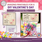 Vintage Valentine Printable Treat Bag Topper – Happy Valentine’s Day Candy Bag Topper for Classroom Treats, Teachers & Neighbors – 4"x2" Folded