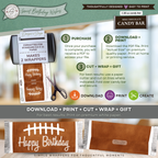 Football Birthday Candy Bar Wrapper Printable | 1.55 oz Chocolate Bar