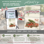 Engine 37 Printable Firetruck Christmas Card • Holiday Thank You Greeting • Festive Wreath Scene • First Responder Appreciation • A2 (5.5"x4.25") • Instant Download DIY