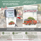 Engine 37 Firetruck Christmas Card Printable | Watercolor Holiday Tree Delivery | A2 (5.5"x4.25") Greeting Card | Firefighter Hero, First Responder Gift