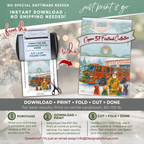 Engine 37 Firetruck Christmas Card Printable | A2 Holiday Card | Honor the Heroes Collection | Fire Station Santa Greeting Card | Envelope Liner