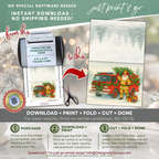 Printable Fireman Santa Christmas Card, Firefighter Holiday Greeting, A2 (5.5”x4.25”), First Responder Gift, Watercolor Fire Truck Scene