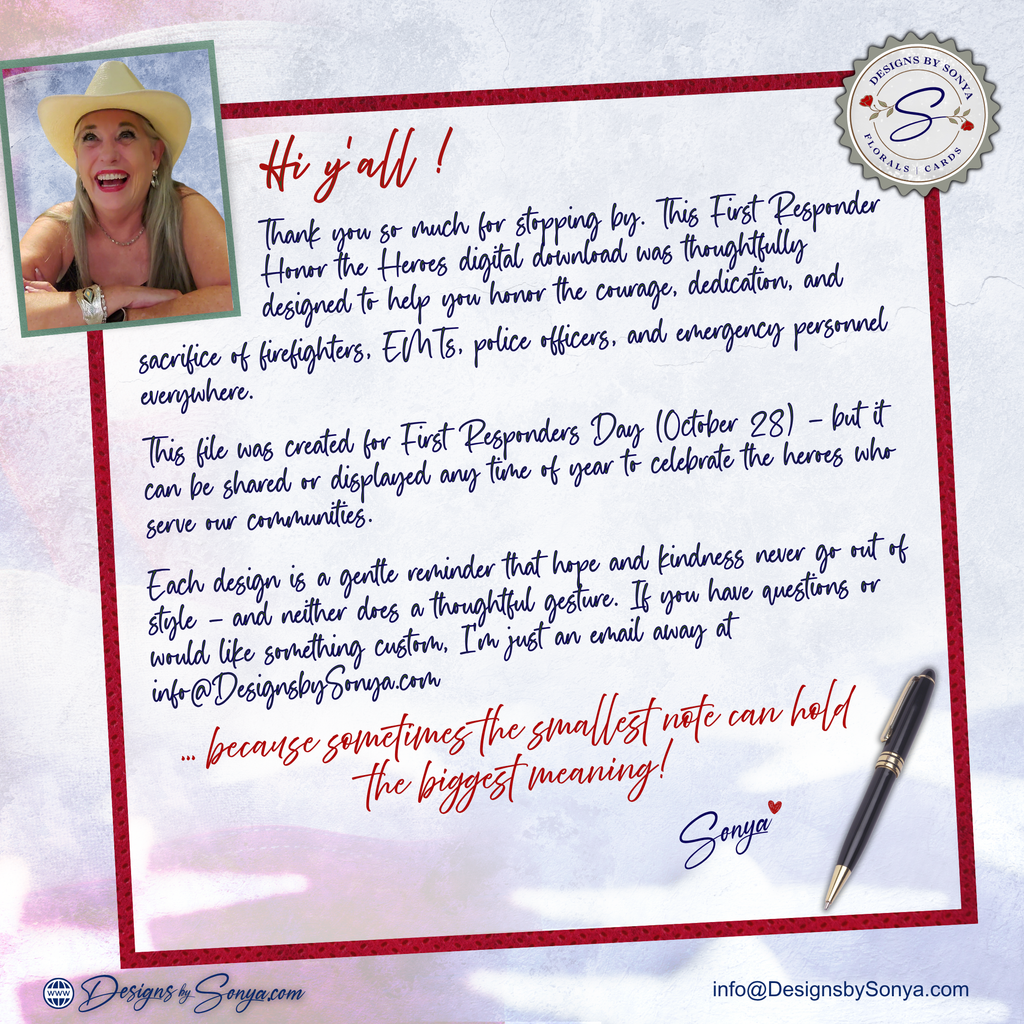 First Responder Firetruck Digital Download | Editable Canva Template | Thank You for Your Service Printable | Hero Appreciation Art