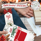Lifestyle in Use

Hand holding the Eat, Drink & Be Merry printable next to a gift bag and wrapped presents. Demonstrates print, attach a gift card, and give for Christmas, teacher, or coworker gifts.