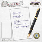 3x5 Jotter Card Printable Set of 3 – Just for Today, Notes & Grid Cards for Daily Focus – Pause & Pen™ Printable Stationery