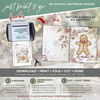 Gingerbread Christmas Printable Card • A2 (4.25" x 5.5") Folded Holiday Greeting Note Card • Oh Snap Design • Christmas Stationery