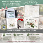 Printable Christmas Card • “Just for You” Watercolor Holly, Pine & Berries • A2 Folded (5.5" x 4.25") Holiday DIY Greeting Note Card