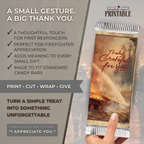 Truly Grateful for You Firefighter Candy Bar Wrapper | Printable Firefighter Thank You Gift | 1.55 oz Chocolate Bar
