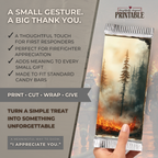 Wildfire Firefighter Candy Bar Wrapper | Printable Wildland Firefighter Appreciation Gift | 1.55 oz Chocolate Bar