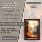 Printable Wildland Firefighter Thank You Card | A2 Wildfire Appreciation Card | Forest Fire & First Responder Card