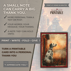 Printable Firefighter Thank You Card | A2 Dalmatian Firehouse Dog Card | Fire Department & First Responder Appreciation