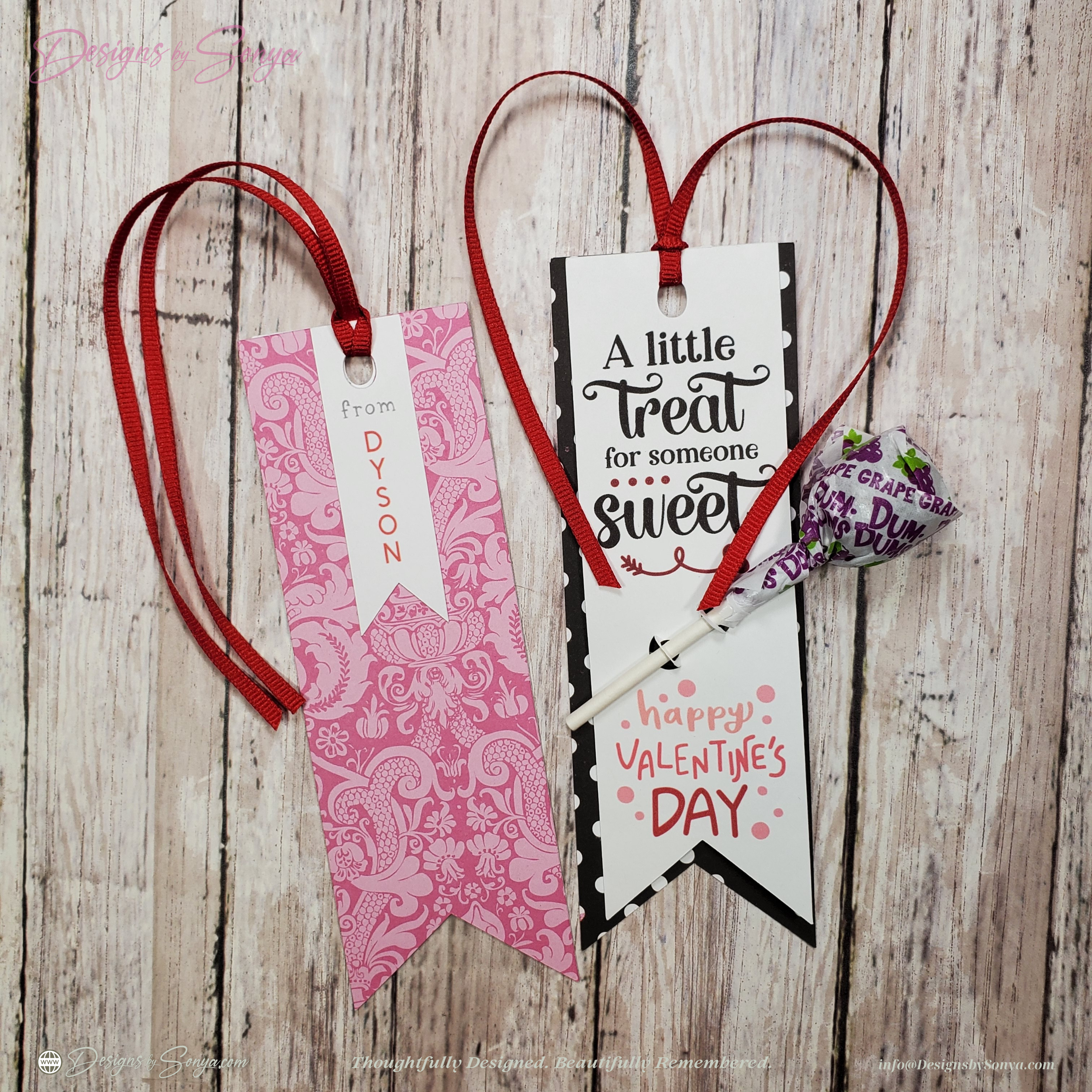 Classroom Valentine Bookmark Treat Holders Set of 6 – “A Little Treat for Someone Sweet” – Easy DIY School Valentines Party Favor