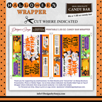 Custom Halloween Digital Candy Bar Wrapper | Printable Candy Bar Covers | Instant Download for Trick-or-Treat Party Favors | Fits 1.55 oz Hershey's Chocolate Bar