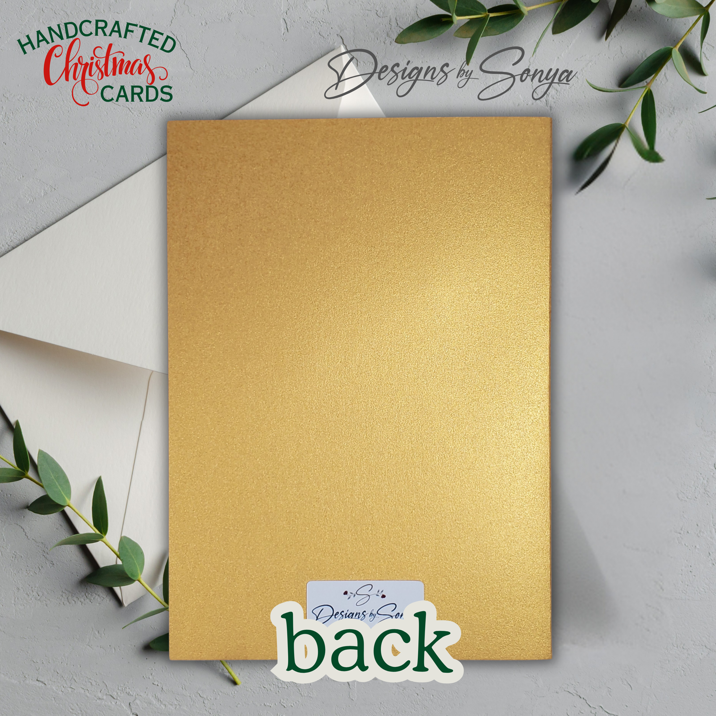 LIMITED EDITION | Elegant Green Ornament Christmas Card | Handcrafted A7 Holiday Greeting with Glitter Accents & Printed Interior Message