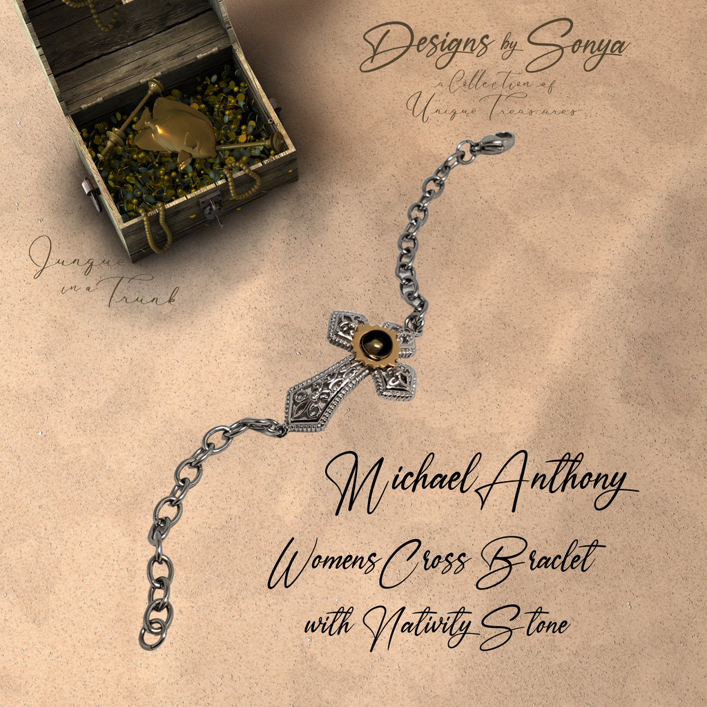 Rare | Nativity Stone Cross | Stainless Steel Bracelet | Certificate of Authenticity | New in Box | Mother's Day Gift | Limited Edition