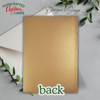 Handmade Gold Glitter Christmas Card with Holly Design – Elegant A7 Holiday Greeting for Corporate Giving, Family, or Keepsake Gifting