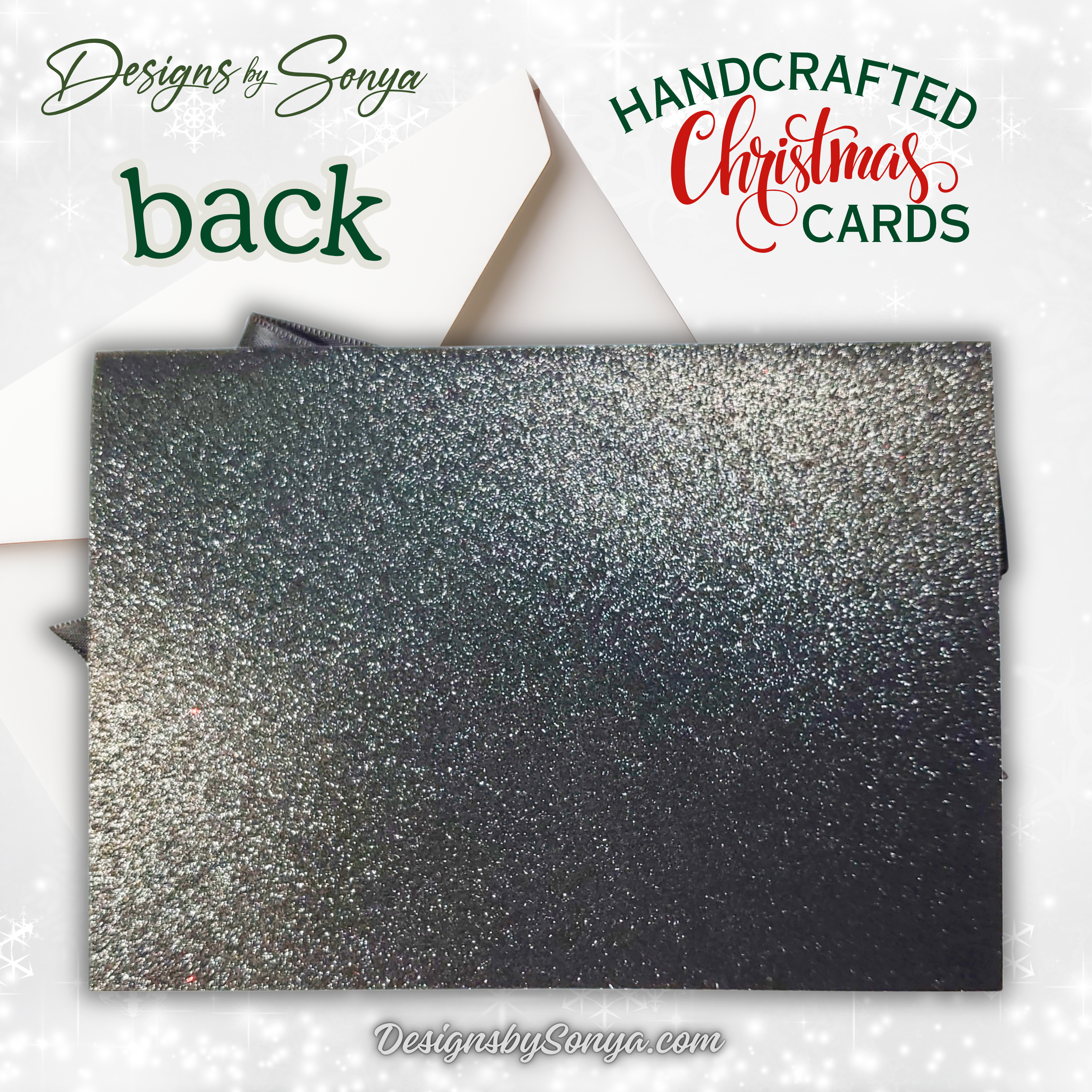 Luxury Handcrafted A7 Christmas Card – Red Glitter, Leopard Print, Satin Bow, Die-Cut Tag, 5"x7" Holiday Greeting with Gold Lined Envelope