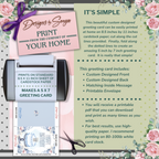 Blue Floral Birthday Card 5x7 | Printable Birthday Card | Watercolor Cake Design | Fits A7 Envelope | Digital Download | Print at Home