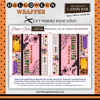 Sweeter Than Candy Halloween Chocolate Bar Wrapper | Cute Ghost & Spider Web Design | Printable Party Favor for Kids and Adults