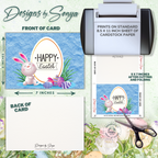 Happy Easter Cute Rabbit | Custom Designed | 5 x 7 Printable Greeting Card | Matching Envelope Included | Instant Download | Print from Home