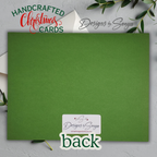 Retro Merry Christmas Card – Handmade A2 Holiday Card with Red Glitter & Ornament Cutouts – 5.5"x4.25" Festive Greeting