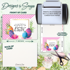 Happy Easter Pink Stripe | Custom Designed | 5 x 7 Printable Greeting Card | Matching Envelope Included | Instant Download | Print from Home