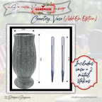 Gray Cemetery Vase with Dual Metal Stakes – Weather-Ready Graveside Flower Holder – Stable Weighted Design for Memorials & Headstones (Add-On Option)