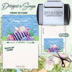 Sleepy Bunny Happy Easter | Custom Designed | 5x7 Printable Greeting Card | Includes Matching Envelope | Instant Download | Print from Home