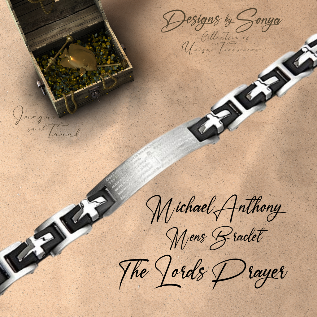 Lord's Prayer | Stainless Steel ID Style Bracelet | Michael Anthony Jewelry | Brand New in Box | Perfect Gift for Graduation or Father's Day