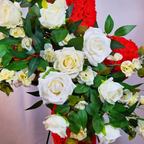 Greatest Love Standing Funeral Cross with White Roses