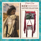 Azura Clear Crossbody Bag by Myra in Magenta | Stadium Approved Western Leather Handbag with Fringe, Adjustable Strap, and Concho Detailing