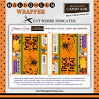 Custom Halloween Digital Candy Bar Wrapper | Printable Candy Bar Covers | Instant Download for Trick-or-Treat Party Favors | Fits 1.55 oz Hershey's Chocolate Bar