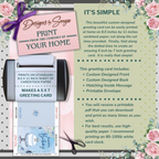 Blue Floral Birthday Card 5x7 | Printable Birthday Card | Watercolor Cake Design | Fits A7 Envelope | Digital Download | Print at Home