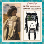 Azura Clear Crossbody Bag by Myra - Stadium Approved Western Leather Handbag with Fringe, Adjustable Strap, and Concho Detailing | Black