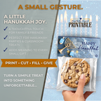 Printable Hanukkah Treat Bag Topper | Happy Hanukkah Candy Bag Topper | Menorah & Dreidel Design | Jewish Holiday Party Favors | 4 x 2 PDF